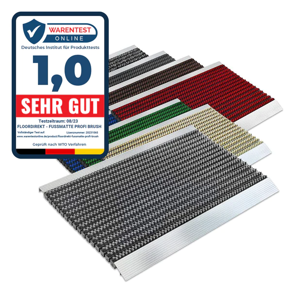 Commercial Door Mat | Profi Brush | Dirt-trapping Mat With Aluminium Frame