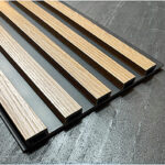 FP-191 Oak Fluted Panel Black Background